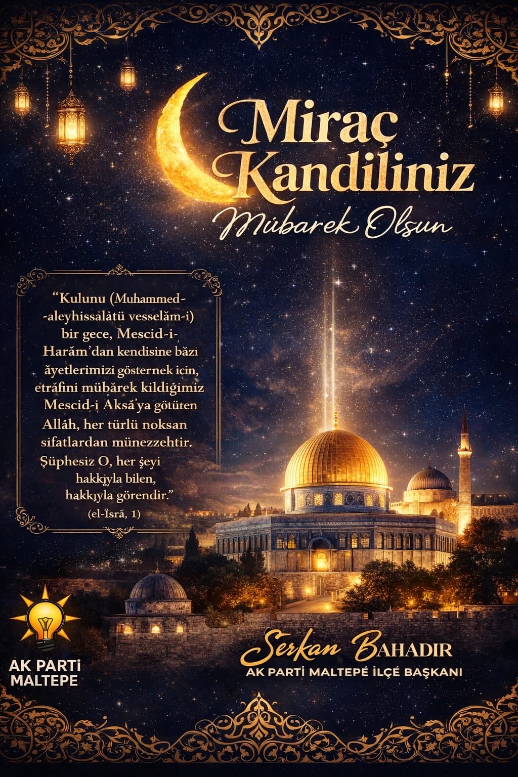 Miraç Kandili’nin Feyzi ve Rahmeti Üzerimize Olsun.